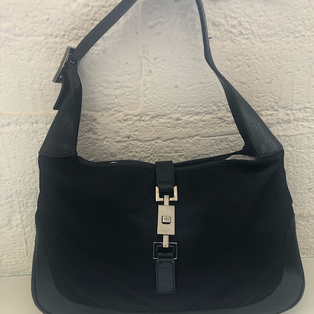 Gucci Jackie Bag circa 1998. Black leather and nylon.